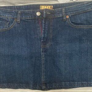 SJP BITTEN Denim Short Skirt